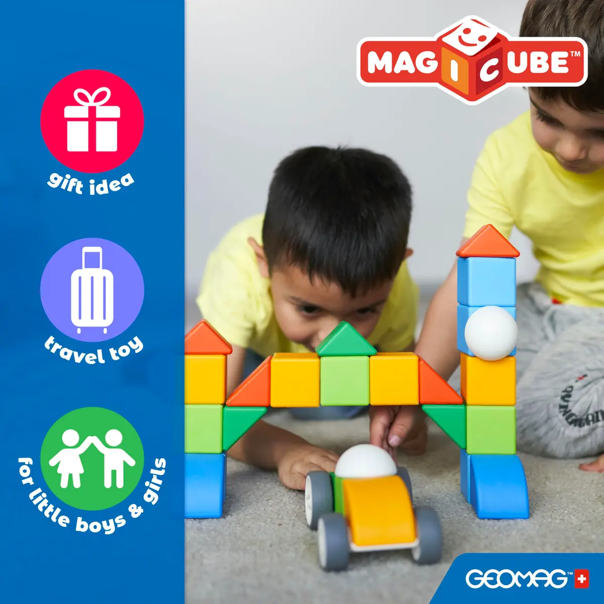Geomag Magicube Magnetic Blocks for Toddlers 13 pcs | Swiss STEM Building Toy for Ages 1–5 - view 4