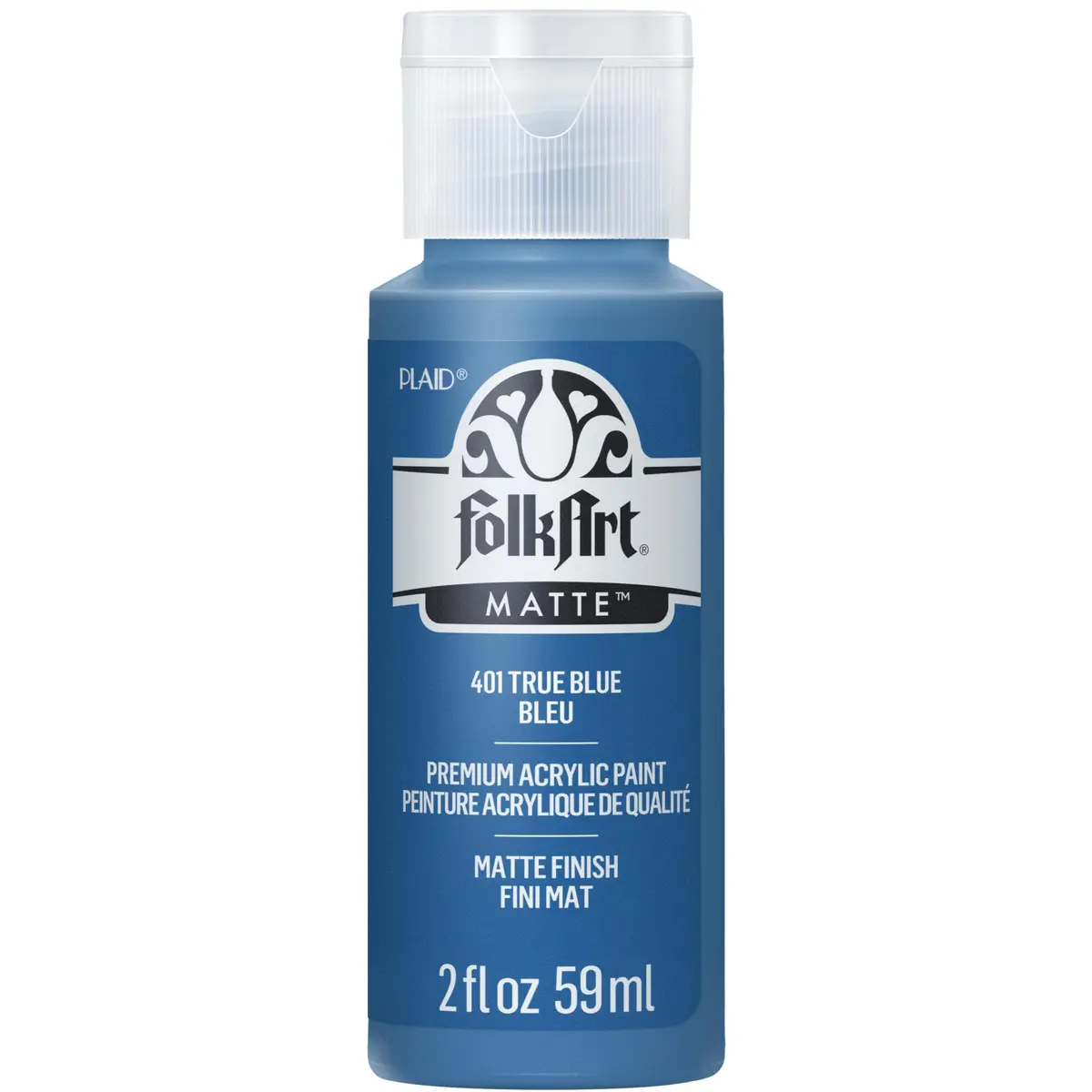 FolkArt Acrylic Paint, 2 oz, True Blue | Vibrant, Water-Based, USA-Imported Craft Paint - main product image