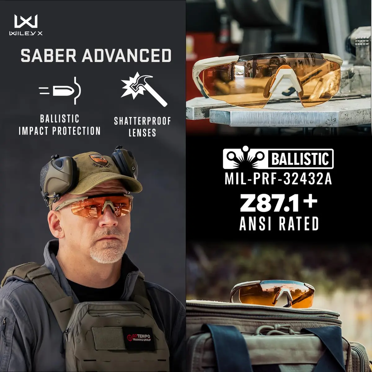 Wiley X Saber Advanced Safety Glasses for Men & Women | Military-Grade Impact Protection, UV Shield, Shatterproof - view 5