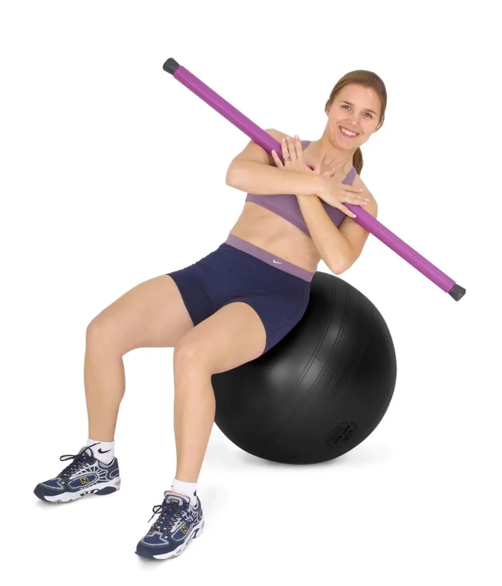 TheraGear 22" / 55cm Anti-Burst Swiss Pro Ball, Black | Exercise & Fitness Accessory for Adults - view 2