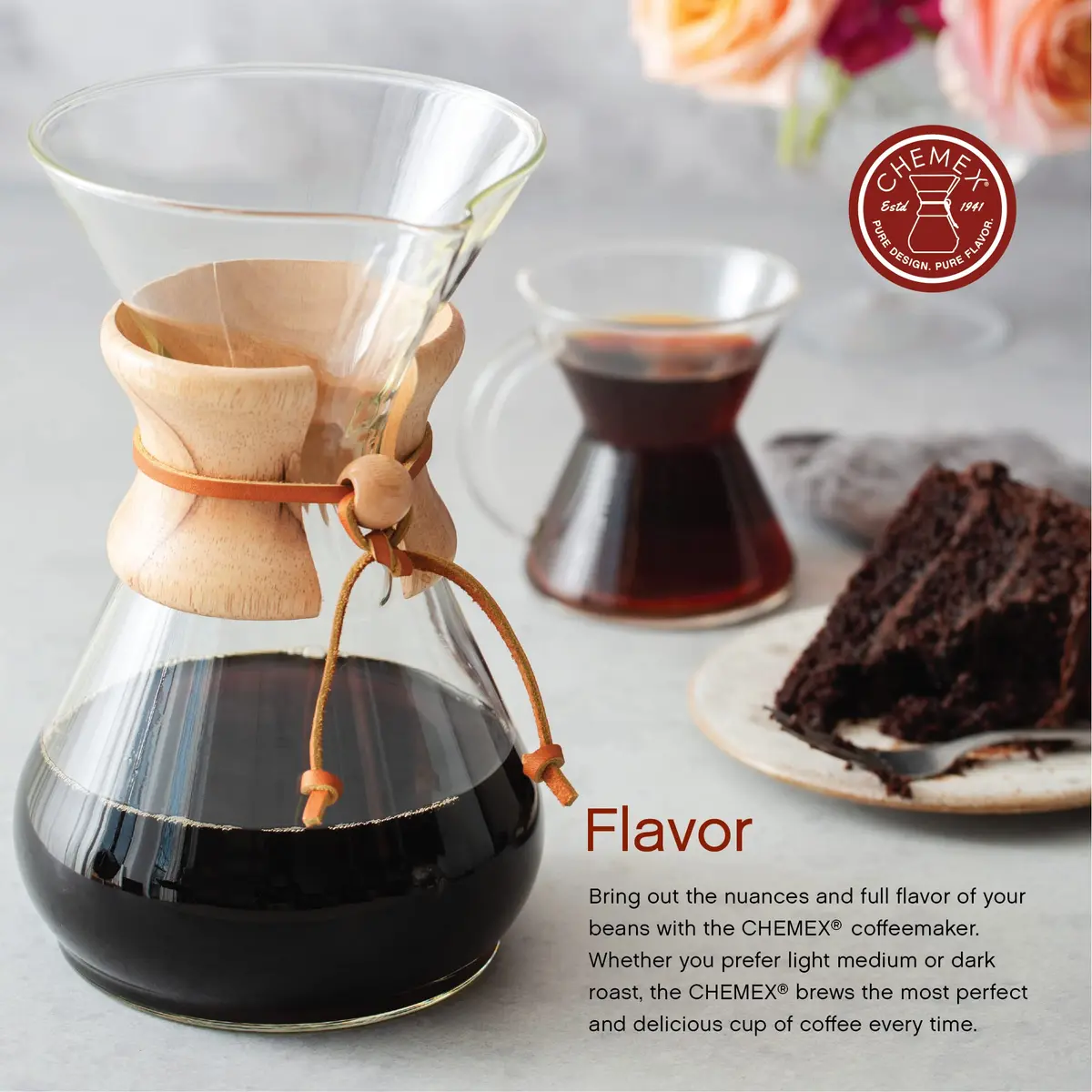 Chemex Pour-Over Glass Coffeemaker - Classic Series - 8-Cup | Elegant, Timeless Design for Perfect Coffee - view 3
