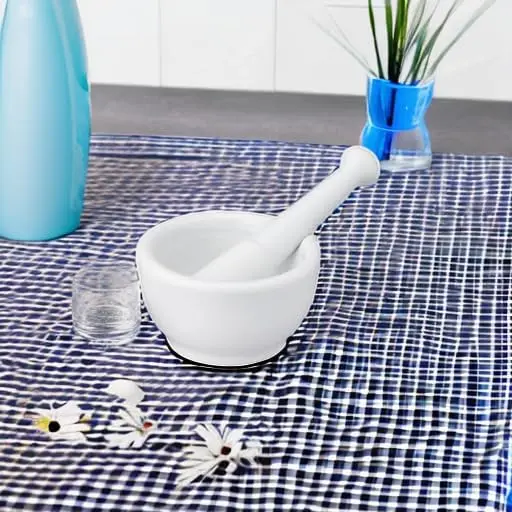 HIC Kitchen Mortar with Pour Spout and Pestle, Fine Porcelain, 4.25-Inch | Effortless spice & herb grinding - view 6
