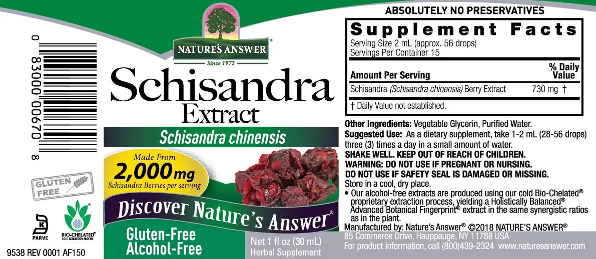 Nature's Answer Schisandra Berry 1oz | Alcohol-Free, Gluten-Free Herbal Supplement for Stress & Fatigue - view 2