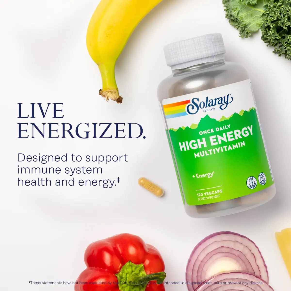 SOLARAY Once Daily High Energy Multivitamin 120 VegCaps | Timed Release for Immunity & Energy - view 3