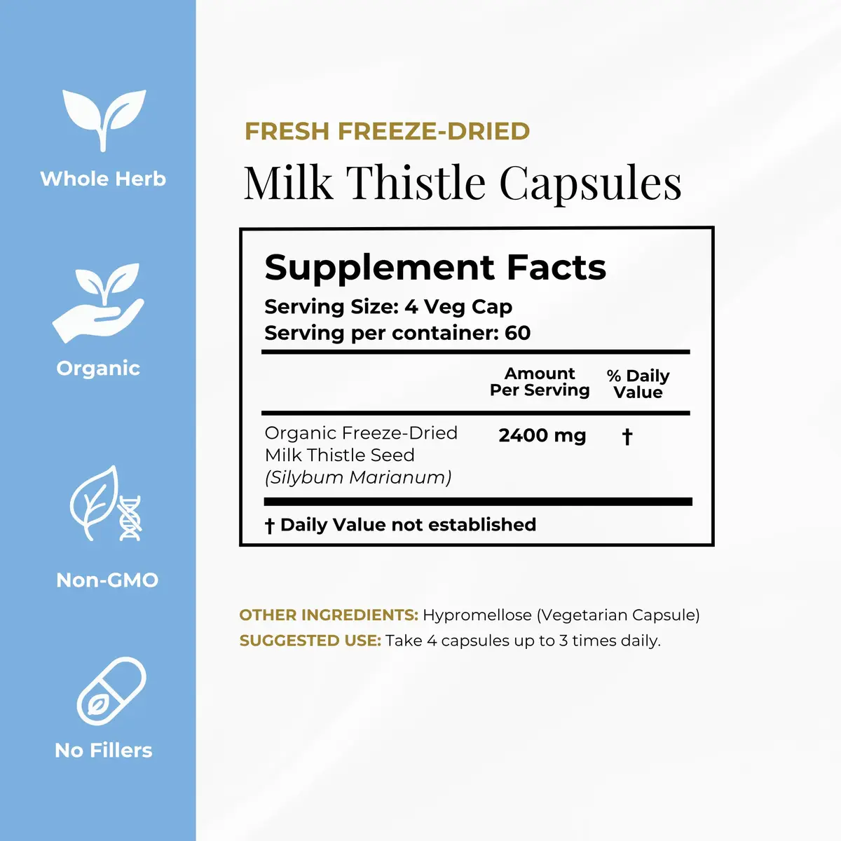 Eclectic Organic Milk Thistle Capsules 240 CT | Liver Support & Detox with Organic Ingredients - view 7