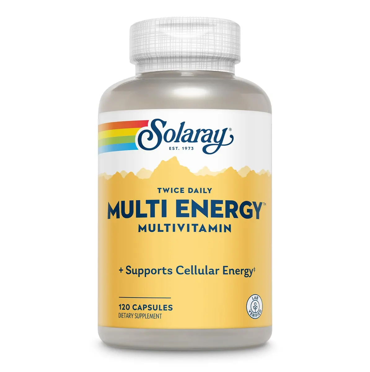 SOLARAY Twice Daily Multi Energy Multivitamin 120ct | Complete Non-GMO Vitamin & Mineral Support - main product image