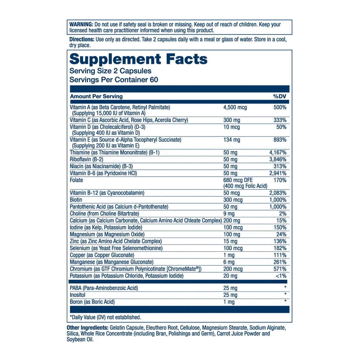 SOLARAY Twice Daily Multi Energy Multivitamin 120ct | Complete Non-GMO Vitamin & Mineral Support - view 2