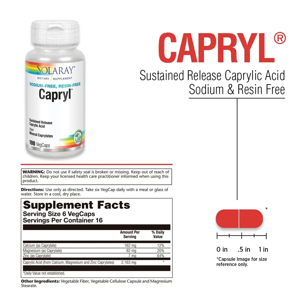 Solaray Capryl 100 Capsules | Mineral Support for Wellness & Ketogenic Lifestyle - view 3
