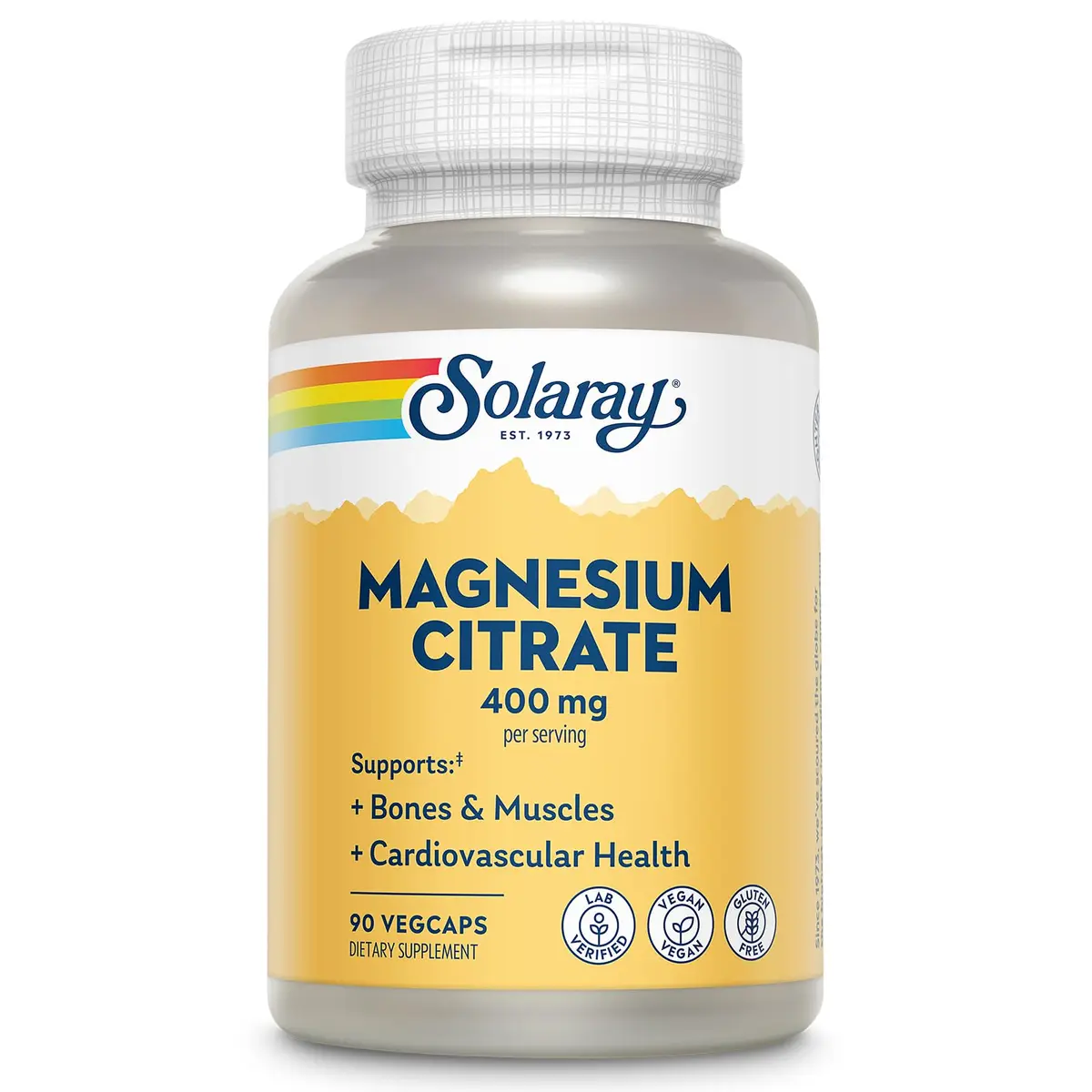 Solaray Magnesium Citrate 400mg | Vegan Mineral Supplement for Bone & Muscle Support - main product image