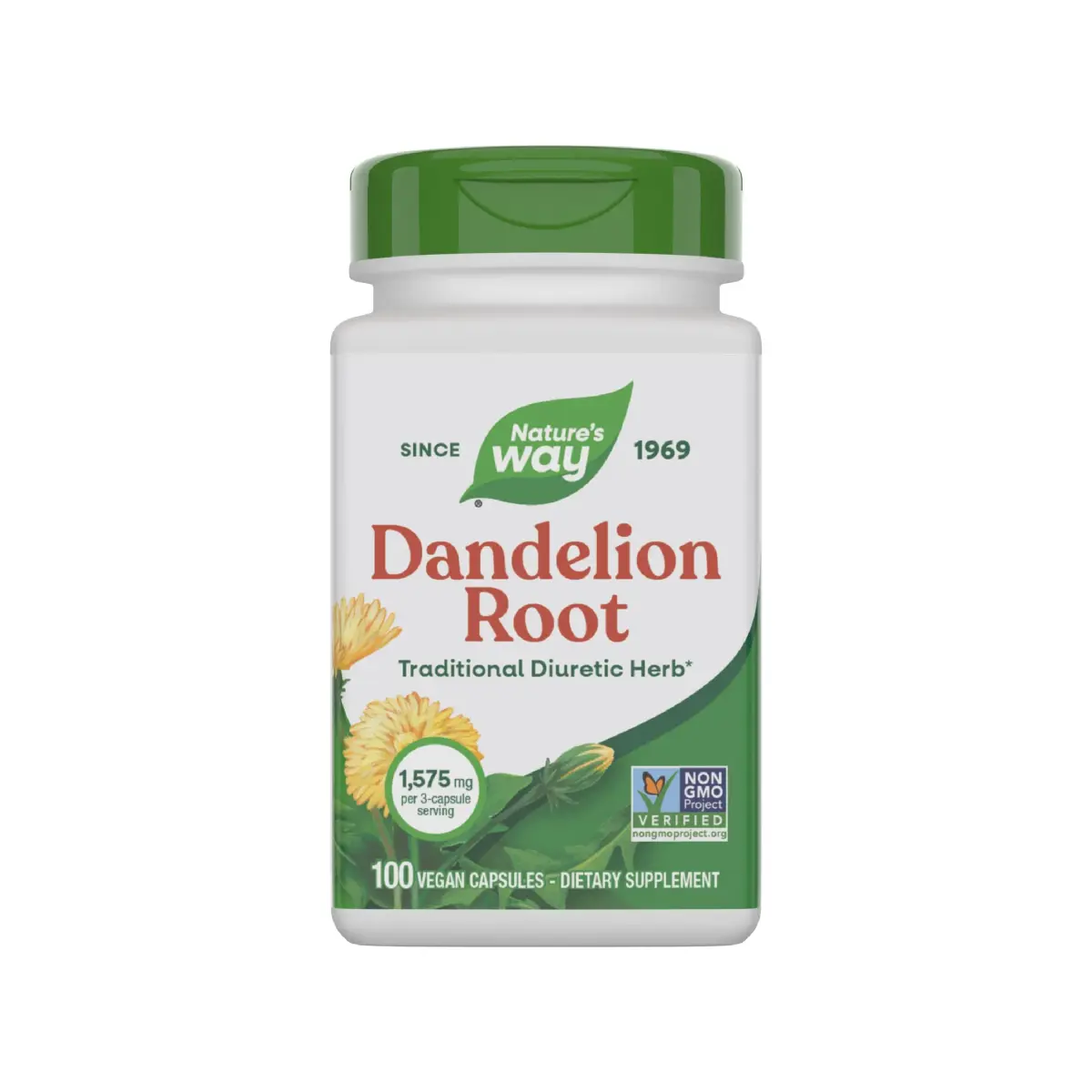 Nature's Way Dandelion Root Capsules 100 Count | Traditional Diuretic Herb, Vegan, Non-GMO - main product image