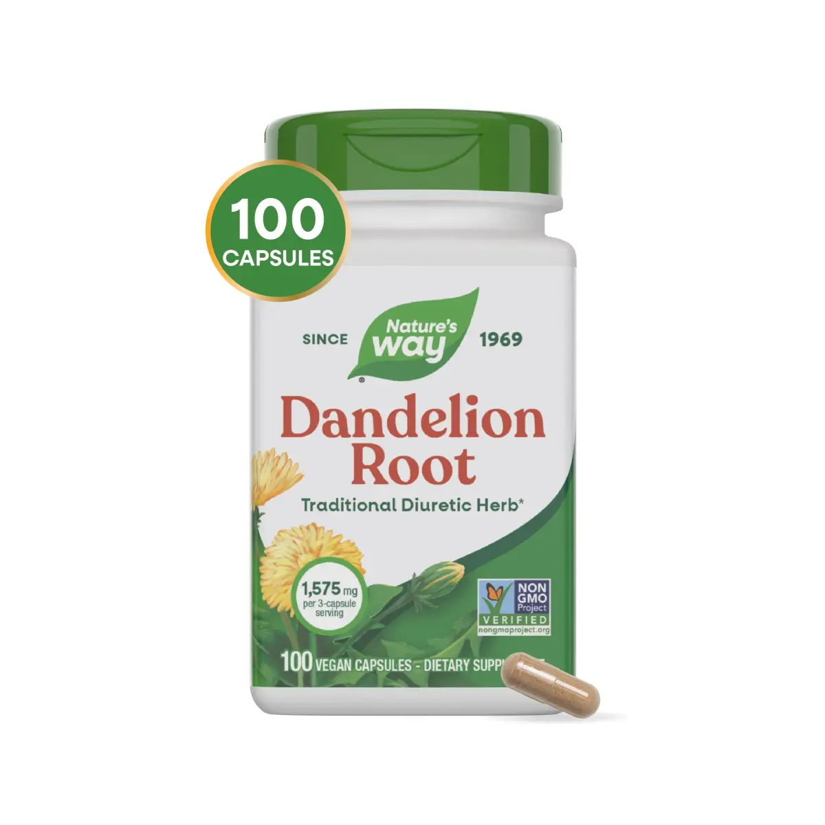 Nature's Way Dandelion Root Capsules 100 Count | Traditional Diuretic Herb, Vegan, Non-GMO - view 7