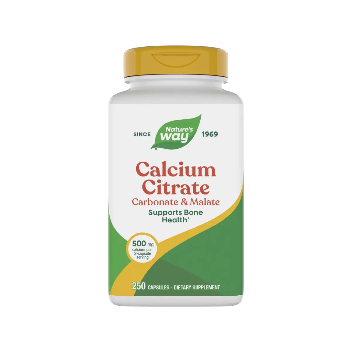 Nature's Way Calcium Citrate, Carbonate & Malate 500mg 250 Count (125 Servings) | Supports Healthy Bones & Teeth - main product image
