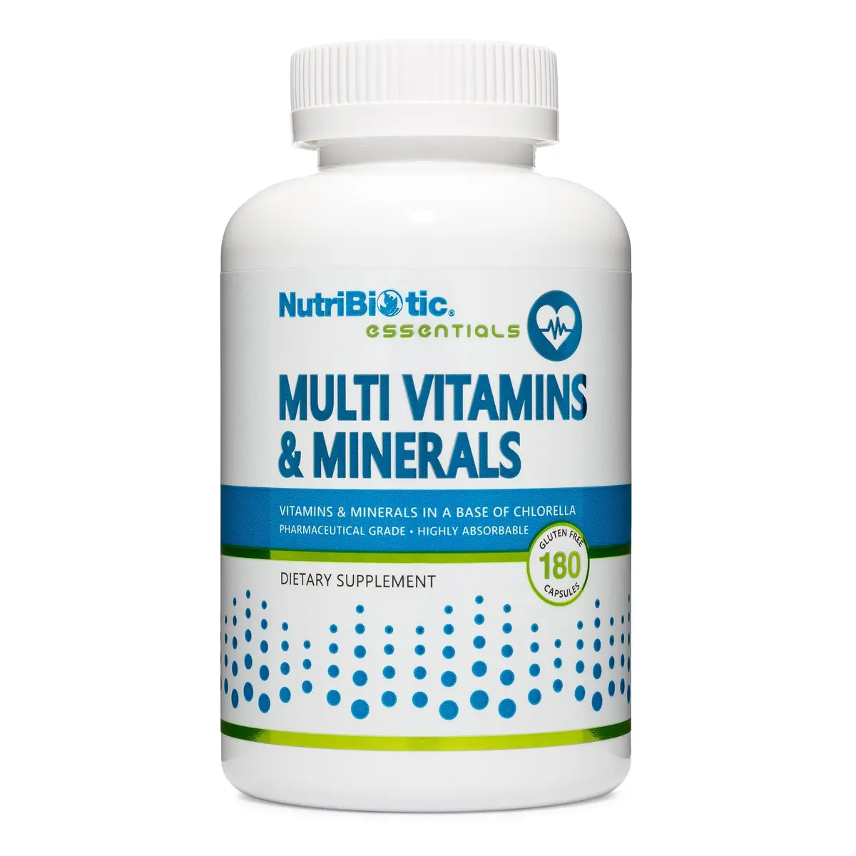 NutriBiotic Multi Vitamins & Minerals 180 Ct Capsules | Gluten Free, Highly Absorbable - main product image