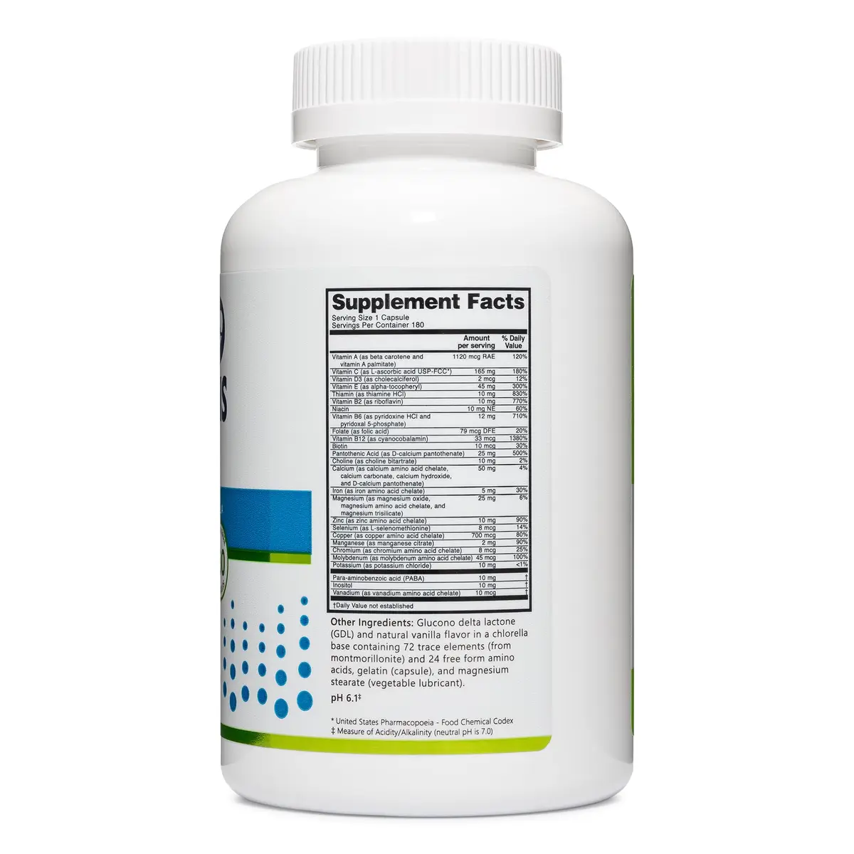 NutriBiotic Multi Vitamins & Minerals 180 Ct Capsules | Gluten Free, Highly Absorbable - view 3