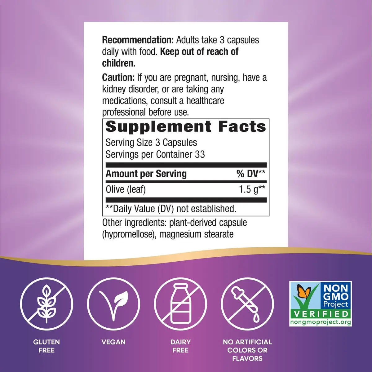 Nature's Way Olive Leaf Herbal Capsules 1500mg | Supports Antioxidant Activity, Vegan, Gluten-Free - view 5