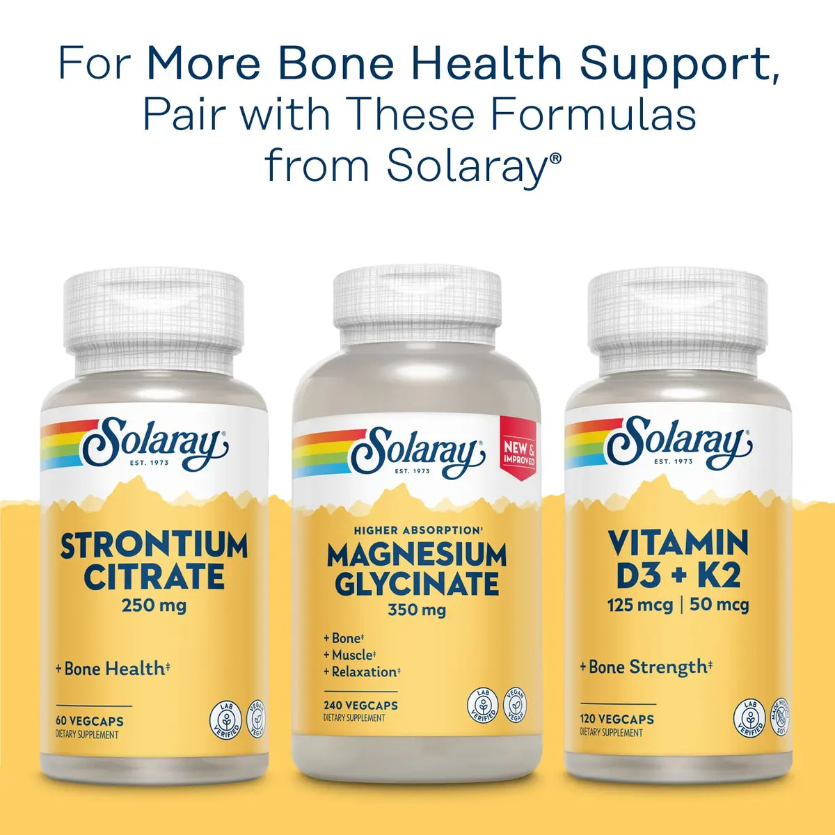 SOLARAY Calcium Bisglycinate Supplement 1000mg 120 Veg Caps | Bone & Teeth Support, Enhanced Absorption - view 7