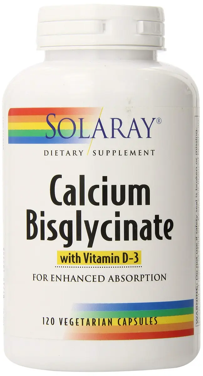 SOLARAY Calcium Bisglycinate Supplement 1000mg 120 Veg Caps | Bone & Teeth Support, Enhanced Absorption - view 4