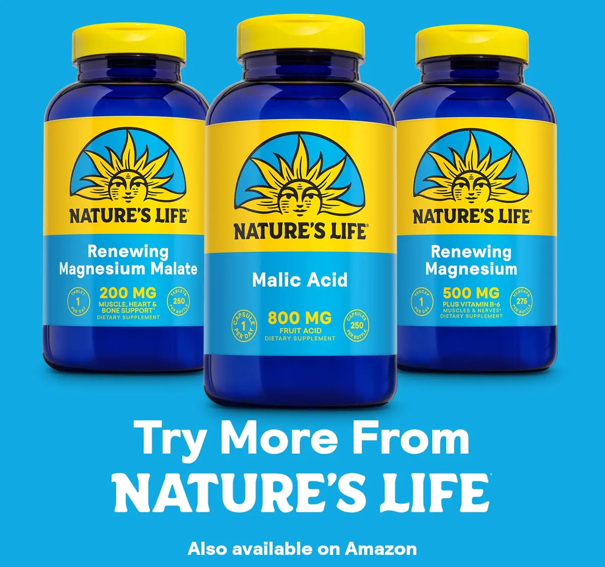 Nature's Life Malic Acid 800 mg | Chelating Agent for Energy & Muscle Comfort | 250 Vegetarian Capsules - view 6