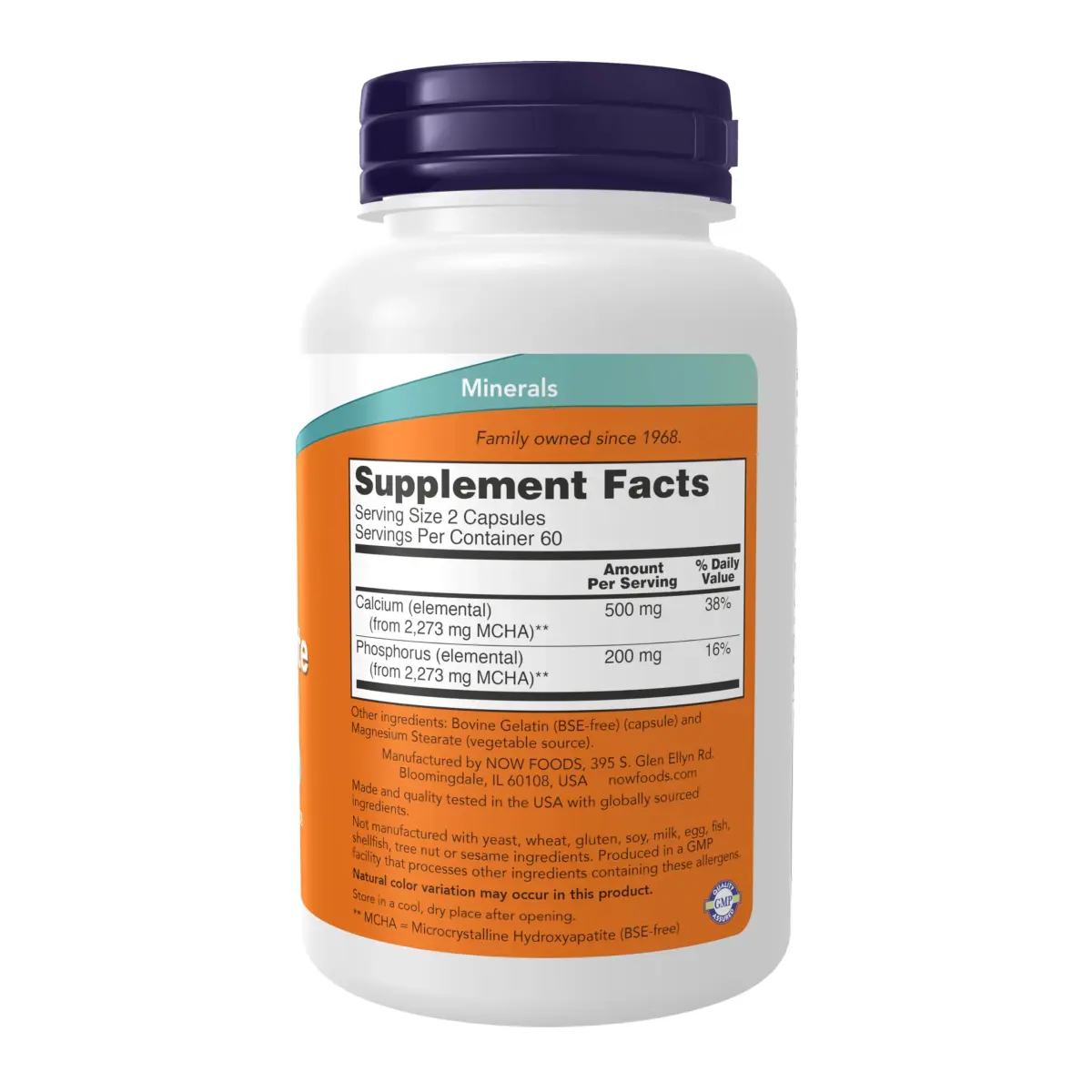 NOW Foods Calcium Hydroxyapatite Caps 120 Count (4.2 oz) | Supports Bone Health - view 2
