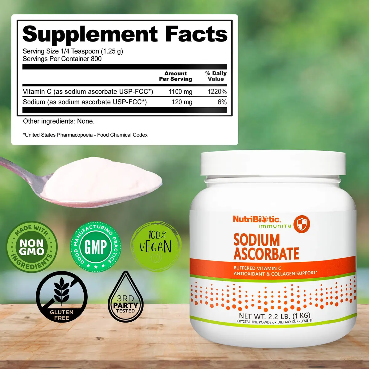 NutriBiotic Sodium Ascorbate Buffered Vitamin C Powder 2.2Lb | Vegan, Non-Acidic, Easy on Digestion - view 5