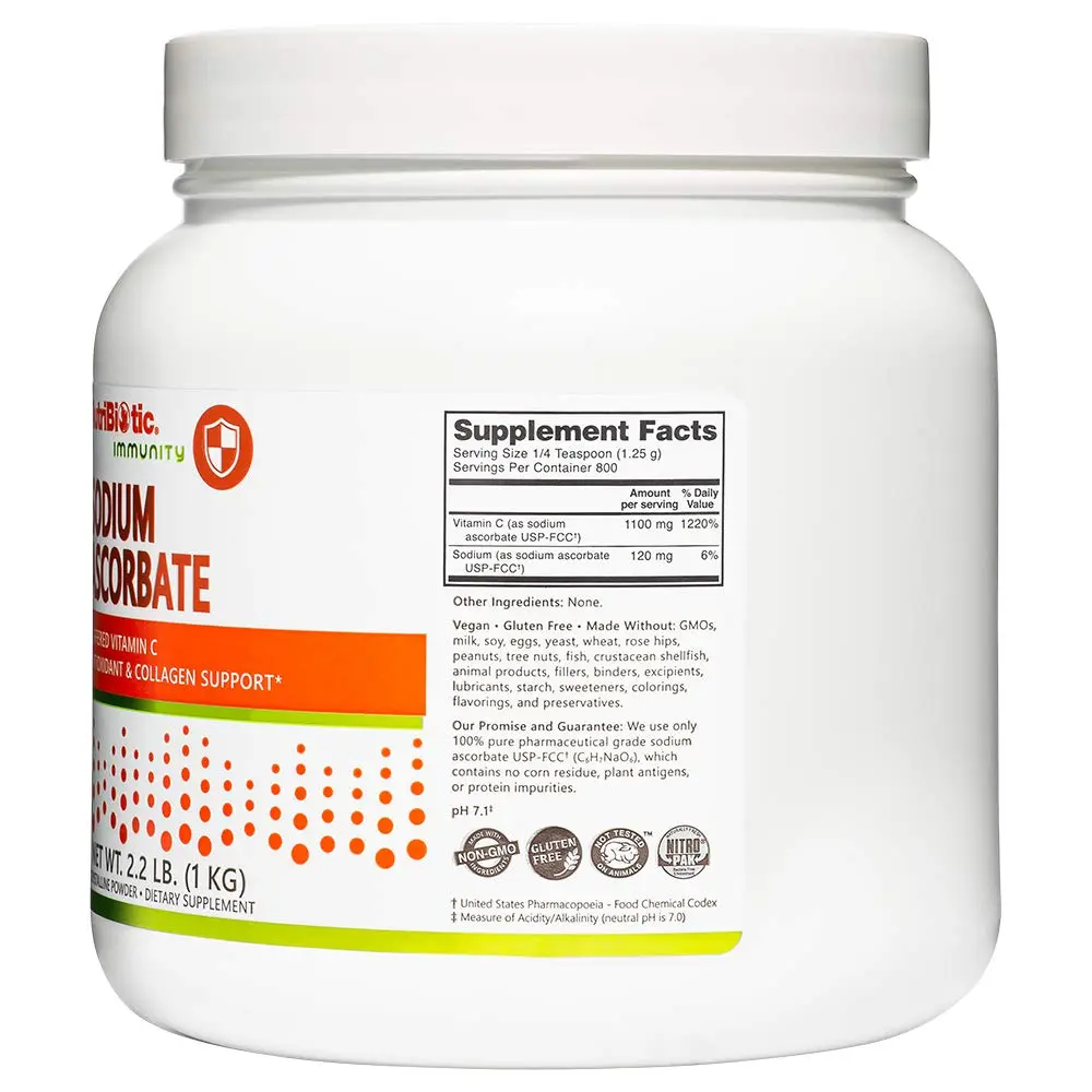NutriBiotic Sodium Ascorbate Buffered Vitamin C Powder 2.2Lb | Vegan, Non-Acidic, Easy on Digestion - view 7