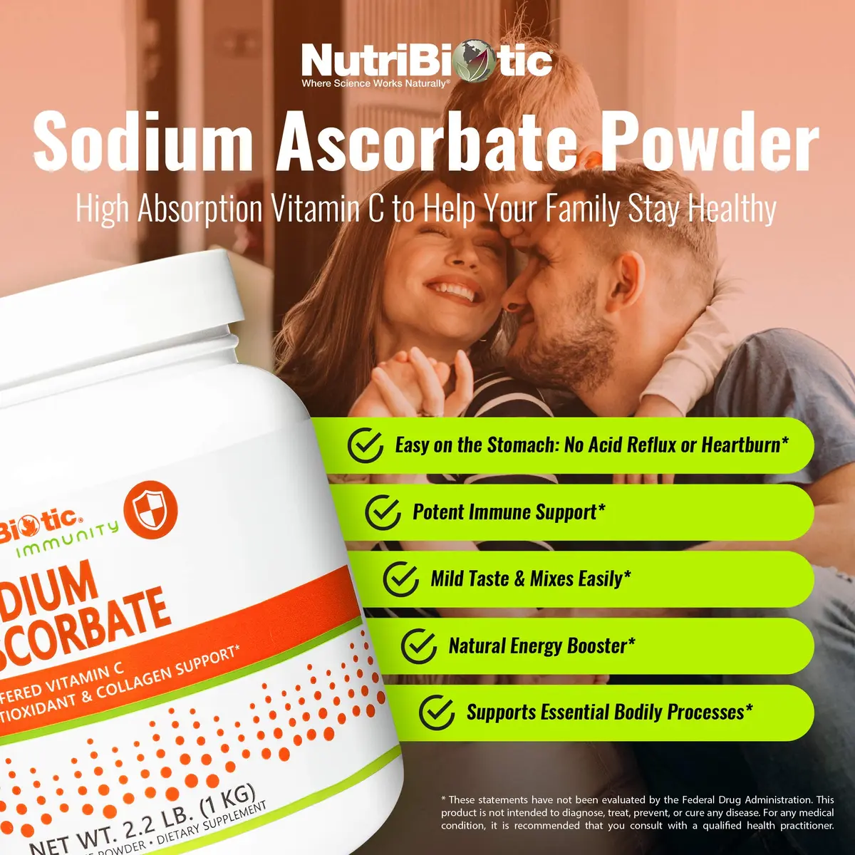 NutriBiotic Sodium Ascorbate Buffered Vitamin C Powder 2.2Lb | Vegan, Non-Acidic, Easy on Digestion - view 3