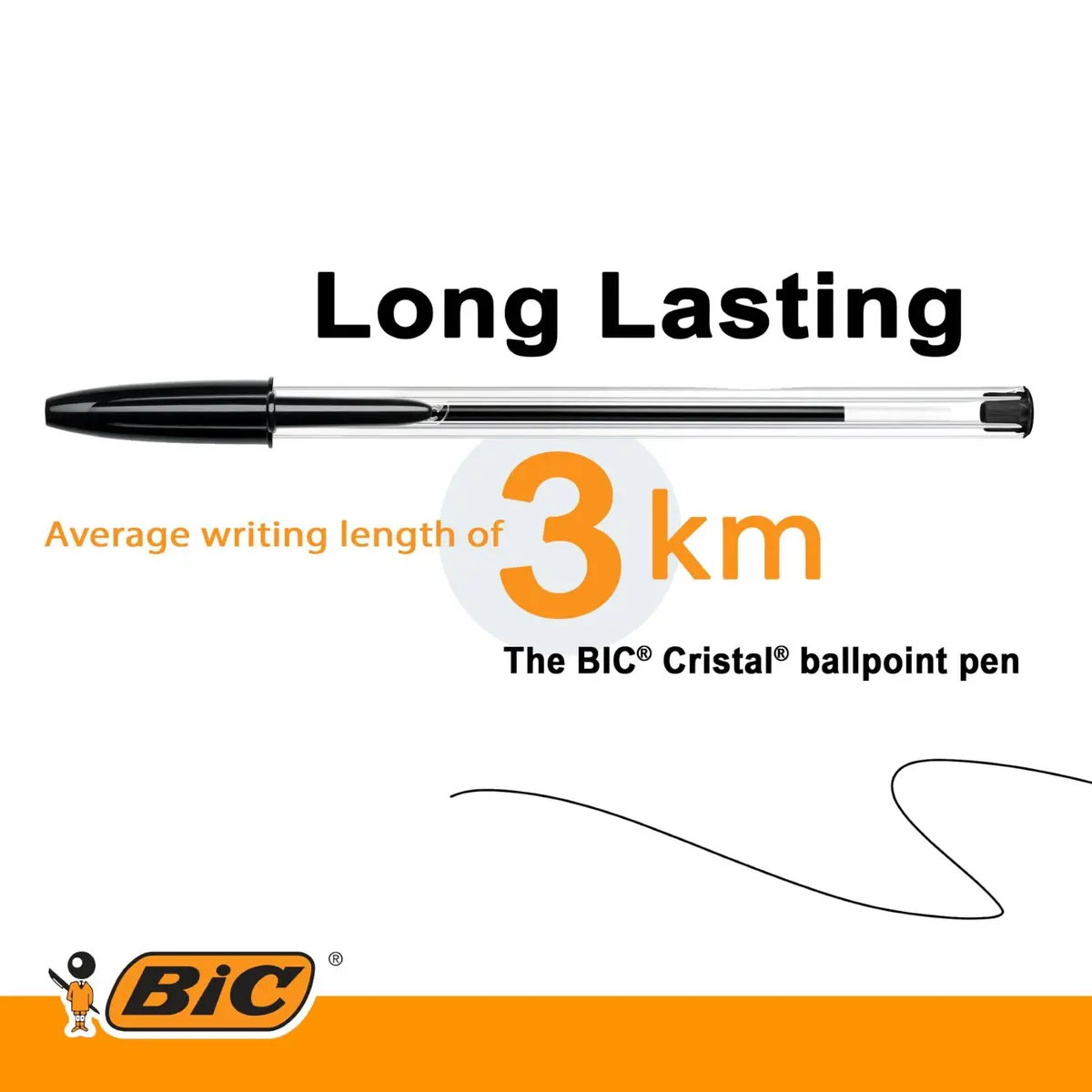 BIC Cristal Original Ballpoint Pens, Medium Point (1.0mm), Pack of 50 | Smooth Ink Flow - view 5