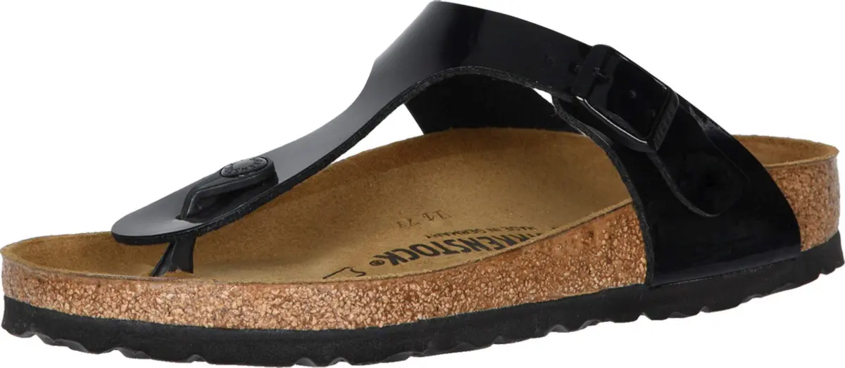 Birkenstock Gizeh - Birko-Flor & Birkibuc Black Patent EU 40 | Comfortable, Supportive Flip-Flops for Women - main product image