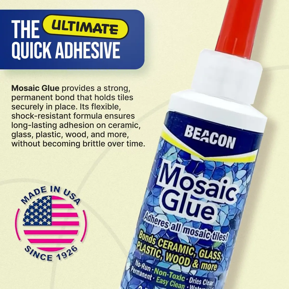 Beacon Mosaic Glue 59ml (2 Fl Oz) | Non-Toxic & Water Resistant for All Tiles & Surfaces - view 6
