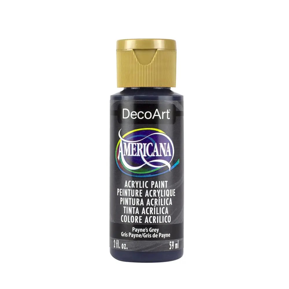 DecoArt Americana Acrylic Paint, 2 Fl Oz | Payne's Grey, Matte Finish, Water-Based - main product image