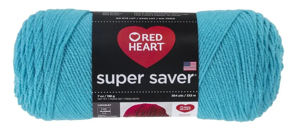 Red Heart Super Saver Yarn, Turqua, 364 yards (1092 ft) | 100% Acrylic Medium Worsted - main product image