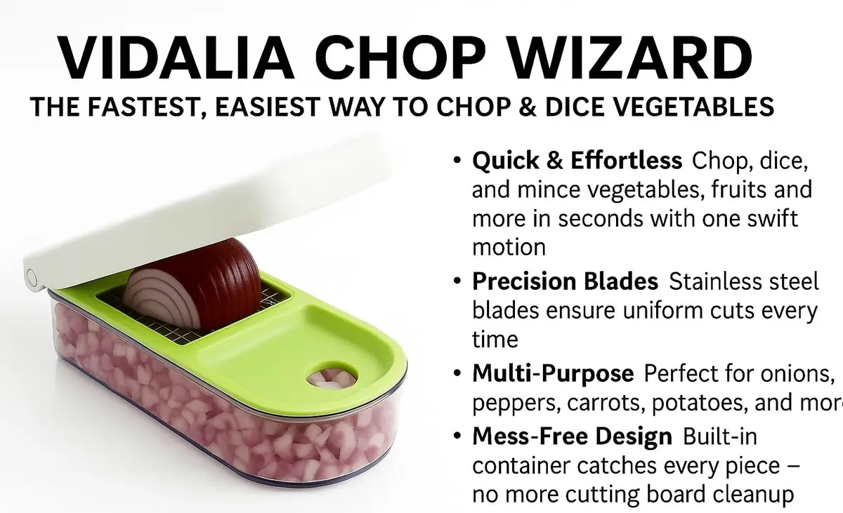 Vidalia Chop Wizard Vegetable Chopper 10.75 x 4.25 x 2.75 inches | Original As Seen On TV Food Dicer - view 5