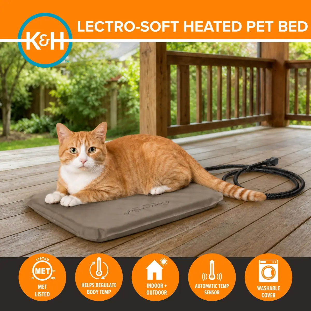 K&H Pet Products Lectro-Soft Outdoor Heated Bed 14x18in | Thermostatic, Waterproof, Safe - view 2