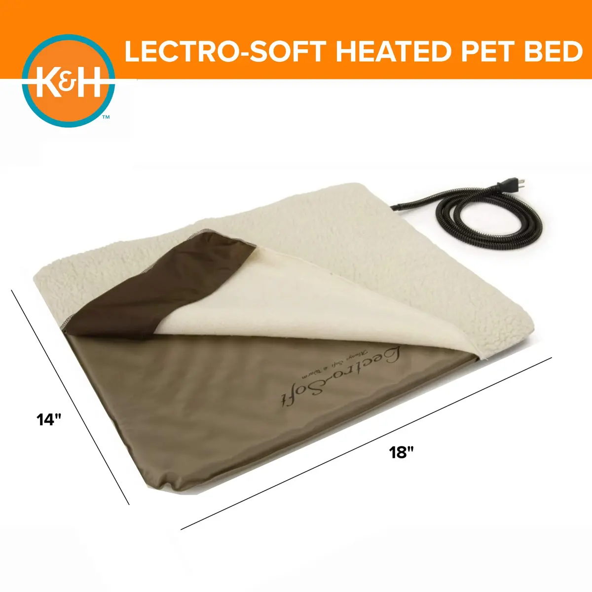 K&H Pet Products Lectro-Soft Outdoor Heated Bed 14x18in | Thermostatic, Waterproof, Safe - view 3