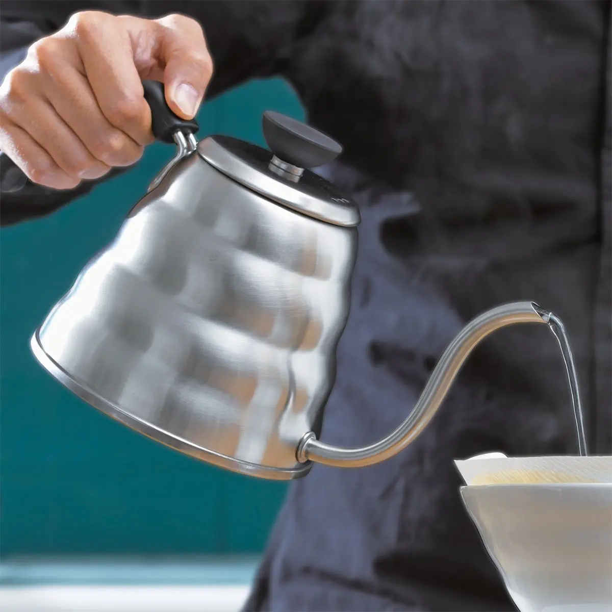 HARIO V60 Buono Stovetop Gooseneck Kettle, 1.2L Silver | Precise Pouring for Coffee & Tea - view 3