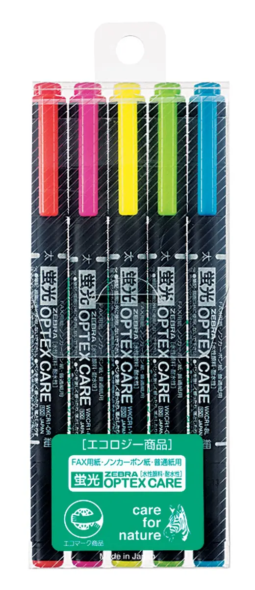 ゼブラ WKCR1-5C Highlighter Set of 5 Colors | Vibrant, Water-Based, Long-Lasting (70-120 chars) - main product image