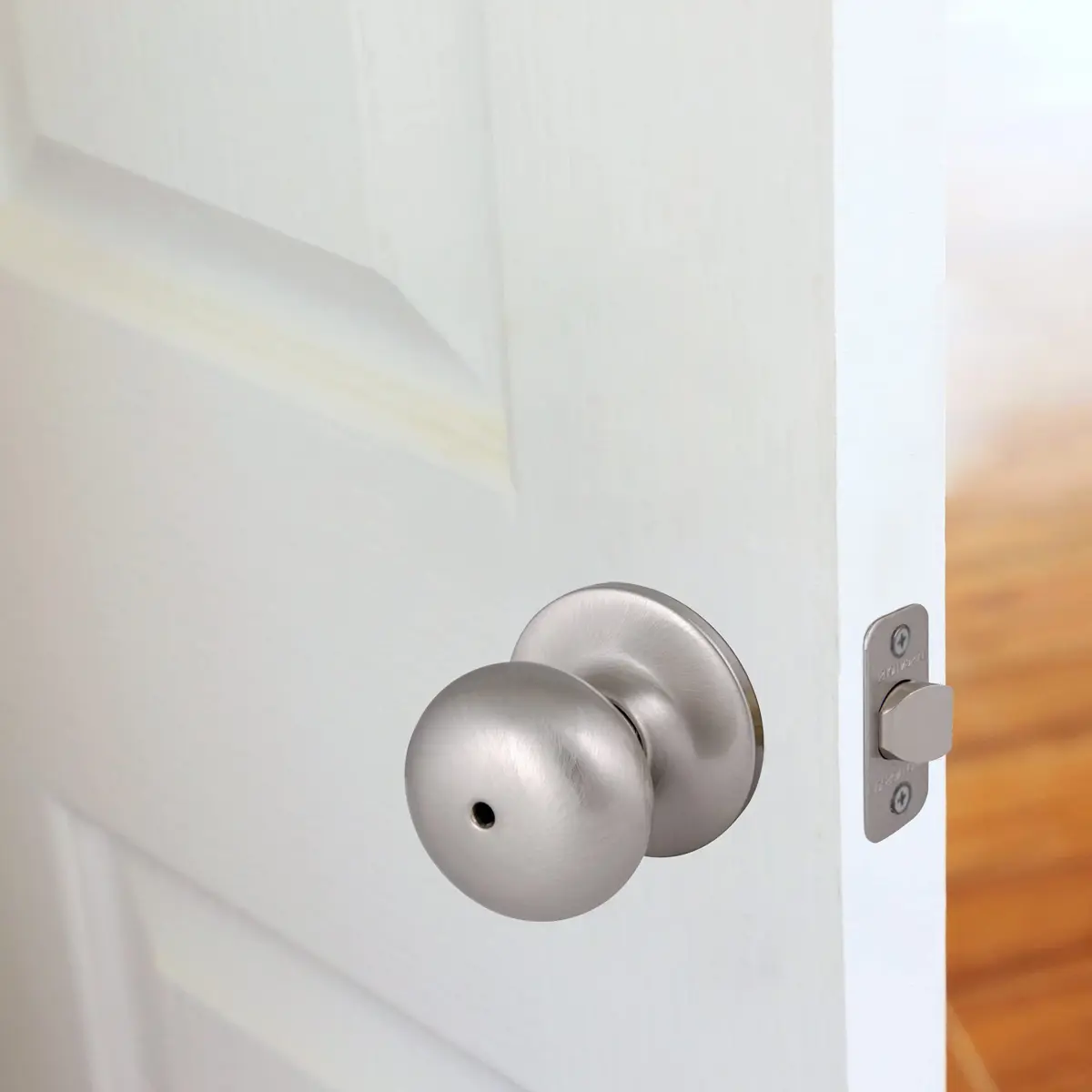 Design House Cambridge Privacy Door Knob, Satin Nickel | ANSI Grade-3 Certified Residential Security - view 4