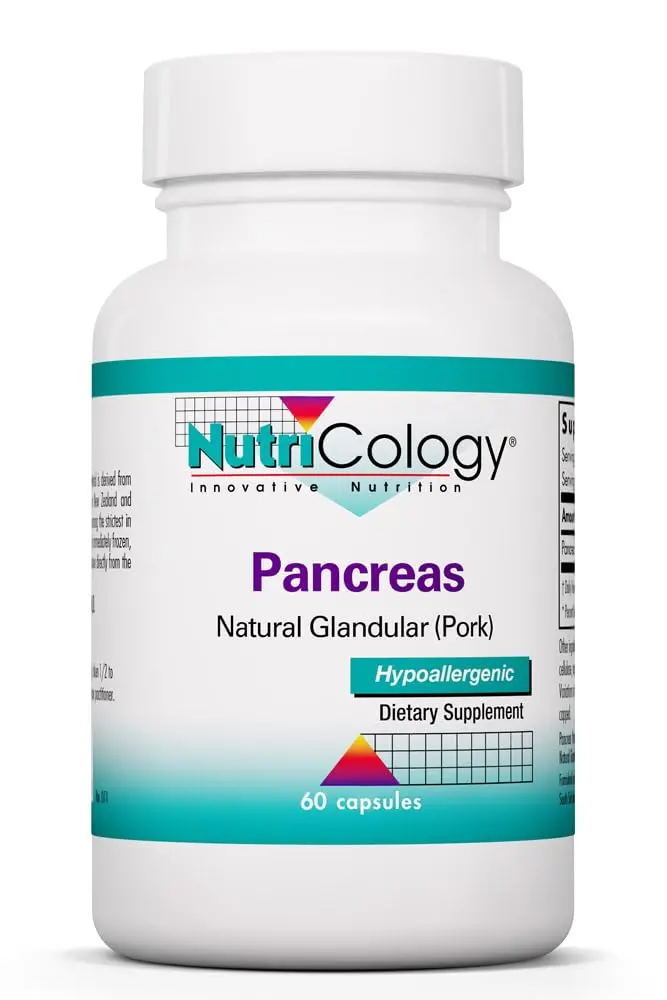 Allergy Research Group Pancreas Pork, Freeze Dried Digestive, 60 Count | Supports Digestive Enzymes & Glandular Bioactivity - main product image