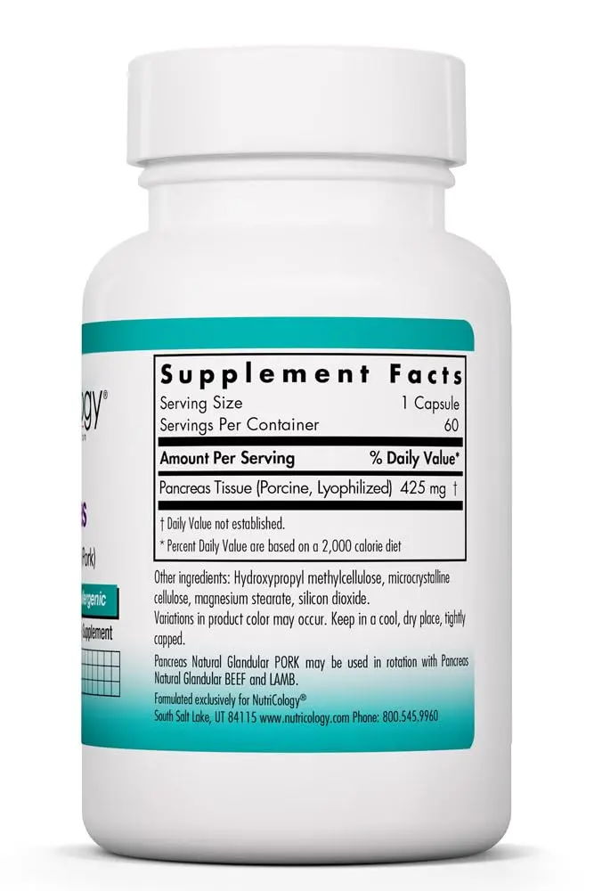 Allergy Research Group Pancreas Pork, Freeze Dried Digestive, 60 Count | Supports Digestive Enzymes & Glandular Bioactivity - view 2