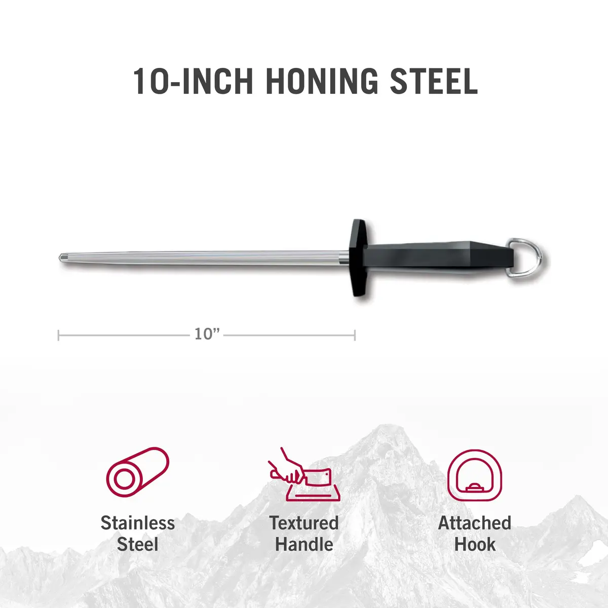 Victorinox Honing Steel 25.4 cm (10-Inch) with Black Plastic Handle | Maintains Knife Edge - view 4