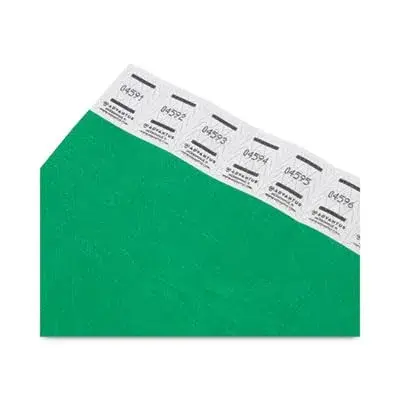 Advantus Tyvek Wristbands Green 100 Pack | Sequentially Numbered for Crowd Control - view 3