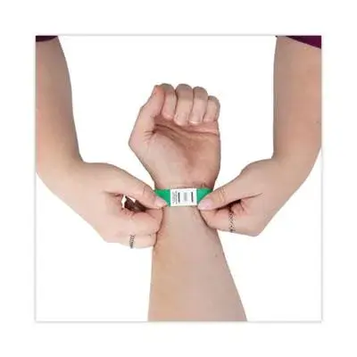 Advantus Tyvek Wristbands Green 100 Pack | Sequentially Numbered for Crowd Control - view 5