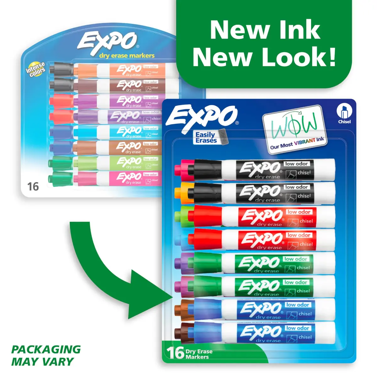 EXPO Dry Erase Markers, Low Odor Ink, Assorted Colors, Chisel Tip, 16 Count | Vibrant Ink for Whiteboards - view 3