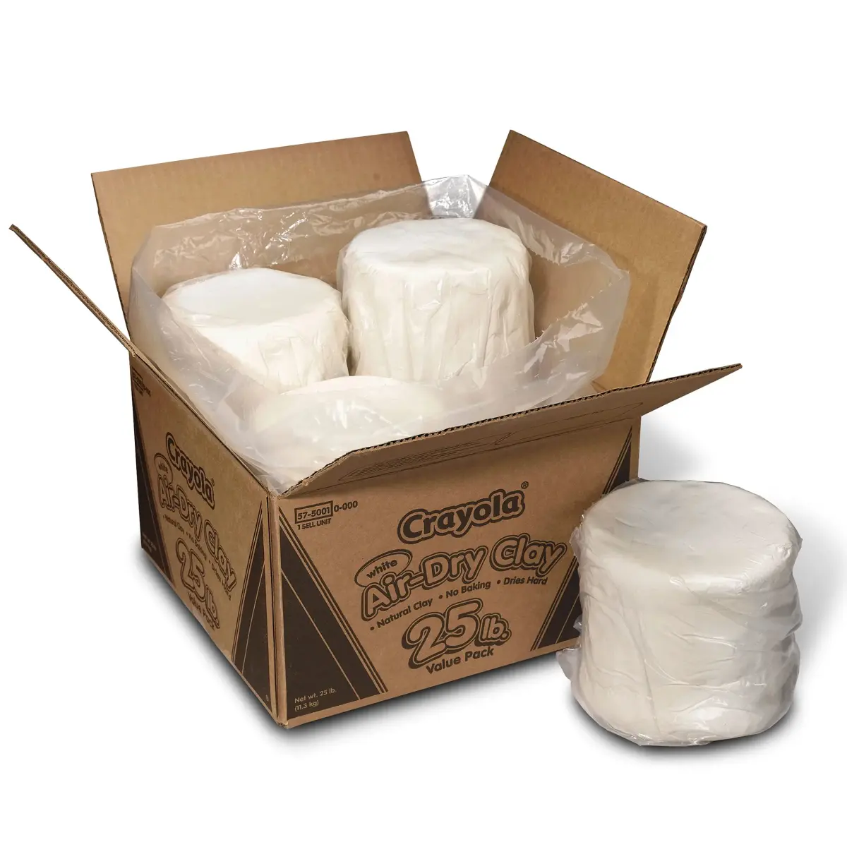 Crayola Air Dry Clay for Kids - White, 25 lb (11.3 kg) | Classroom Must-Haves, Bulk Modeling Clay for Sculpting & Molding - main product image