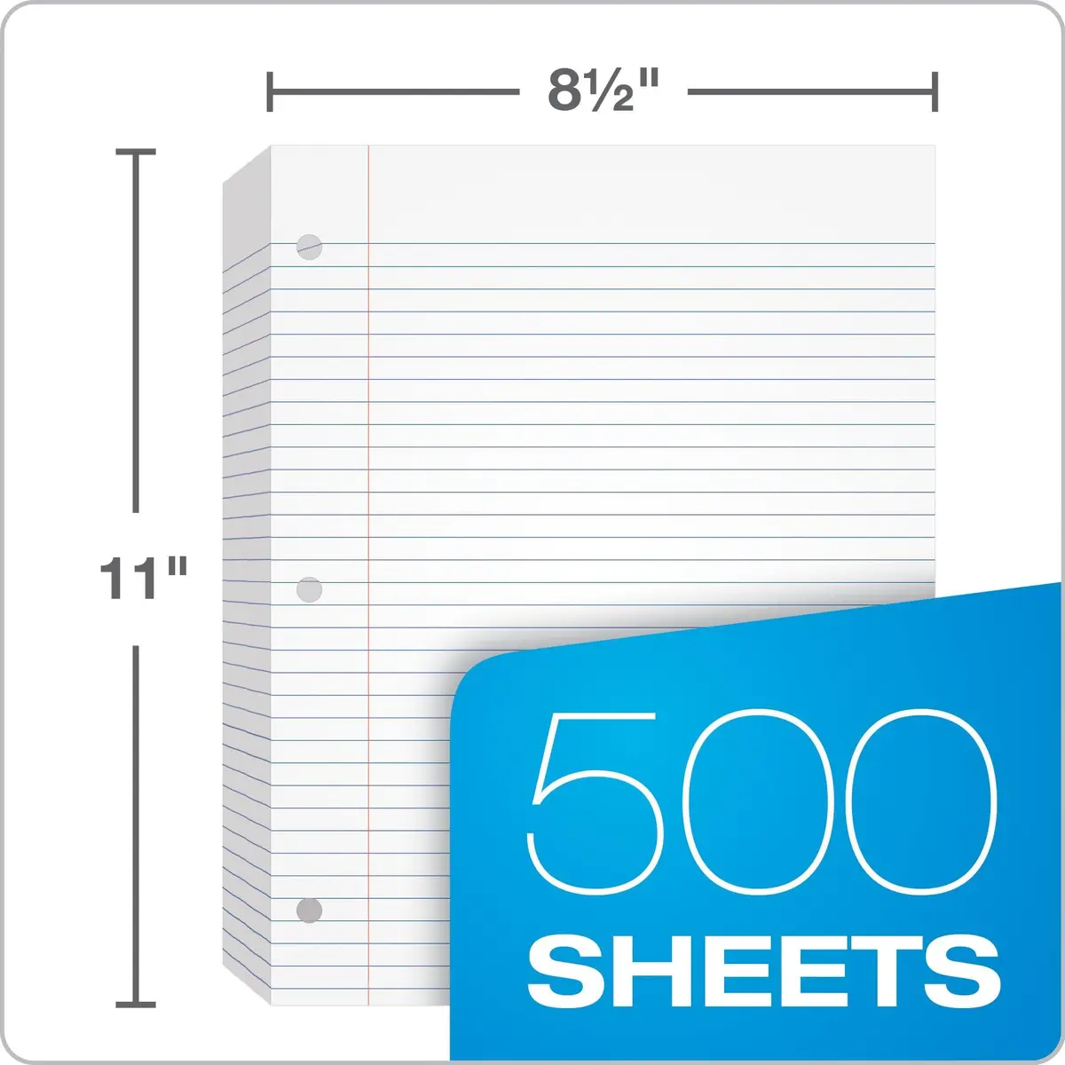 Oxford Loose Leaf Paper, 500 Sheets | College Rule Filler Notebook Paper, 8-1/2" x 11", 3-Hole Punched (62349) - view 2