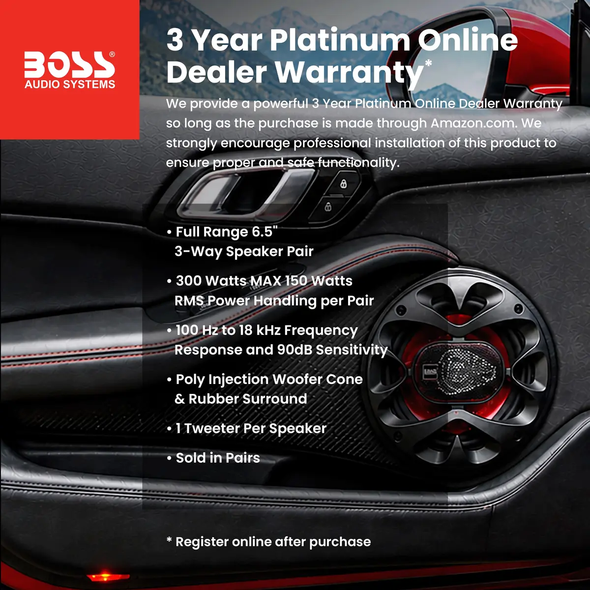 BOSS Audio Systems CH6530 6.5 Inch Car Speakers | 300 Watts, 3-Way, Full Range, Coaxial, 4 Ohms - view 2
