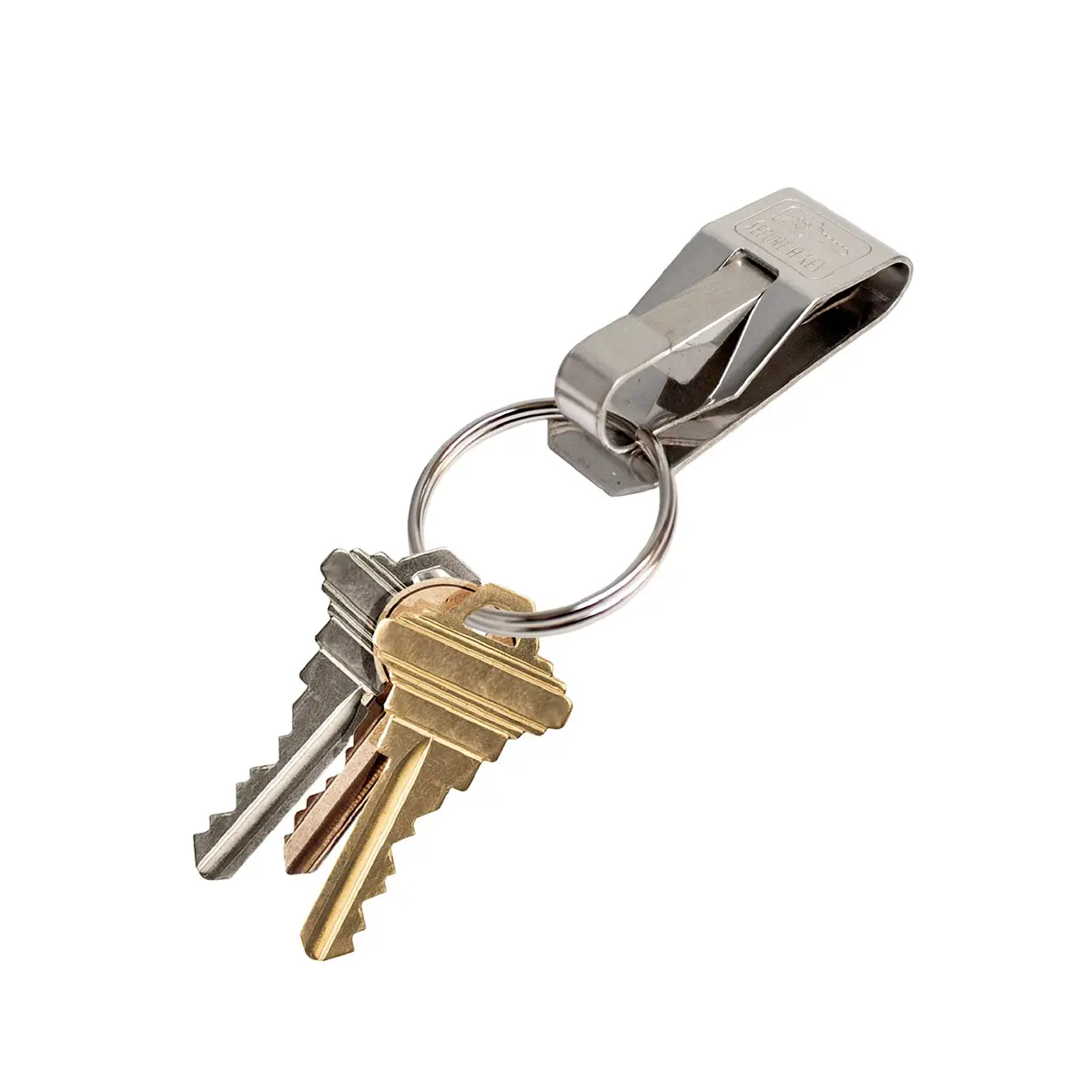 Lucky Line Secure-A-Key Clip On Belt Key Holder with Split Ring, Silver, 5.1 cm (2 Inch) Length - view 3