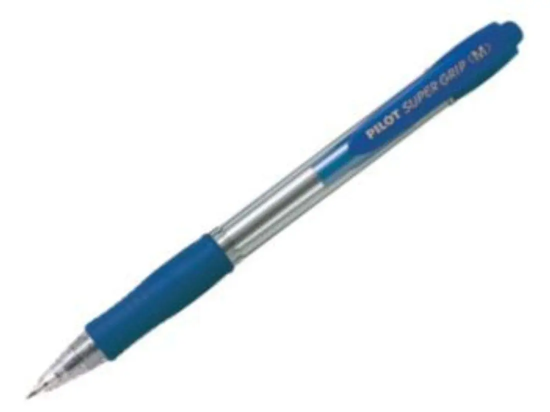 PILOT Super Grip Pack of 12 Refillable Ballpoint Pen Medium Retractable Blue Ink Plastic Body + Grip | Smooth Ink Flow for Office & School (100-120 chars) - main product image
