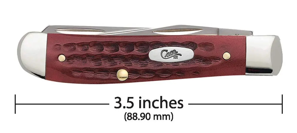 Case Mini Trapper Pocket Knife 3.5 Inches | Classic Old Red Bone Handle, Stainless Steel Blades - view 2