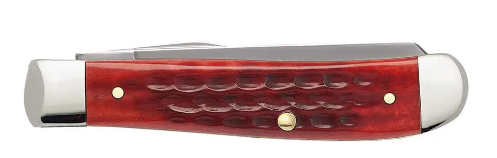 Case Mini Trapper Pocket Knife 3.5 Inches | Classic Old Red Bone Handle, Stainless Steel Blades - view 3
